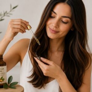 Argan oil with hair