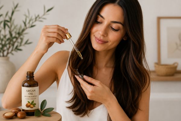 Argan oil with hair